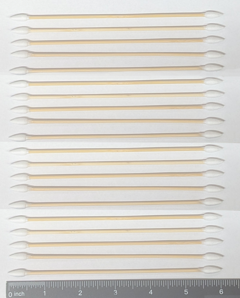 Double Pointed Tips Swab 6" Bamboo Cleaners (Pack of 20)