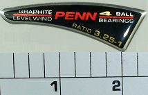 238-340 Decal, Side Plate "Penn and reel speed" &amp; Ratio